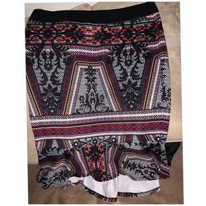 Skirt (faux leather trim)